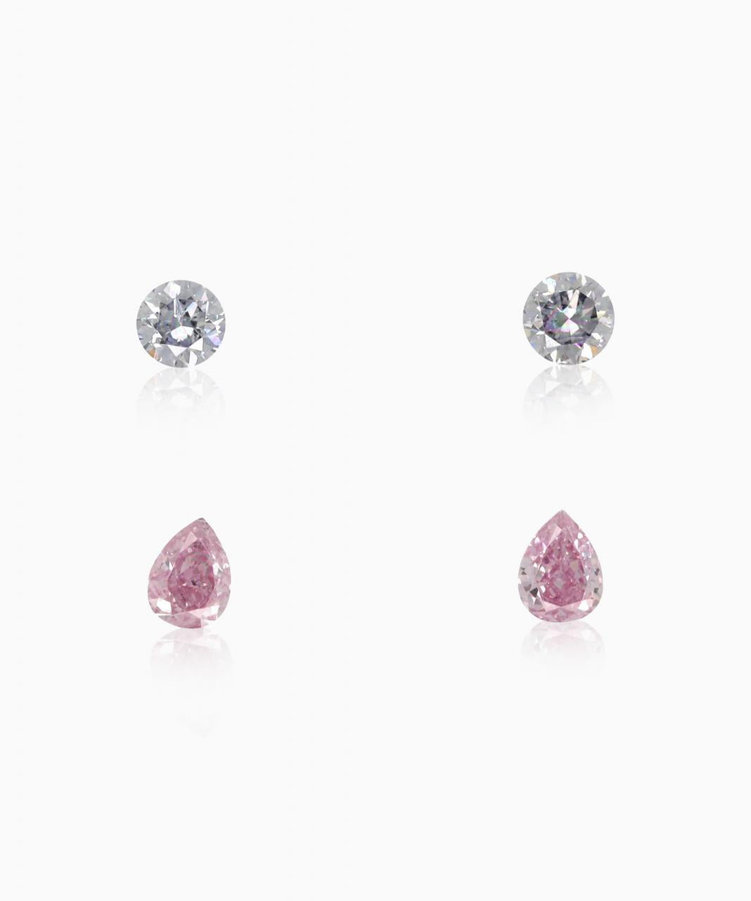 4=0.17ct Natural Fancy Intense Pink / Grey Blue, 5P/BL2, VS2, Argyle Pink & Blue Diamonds