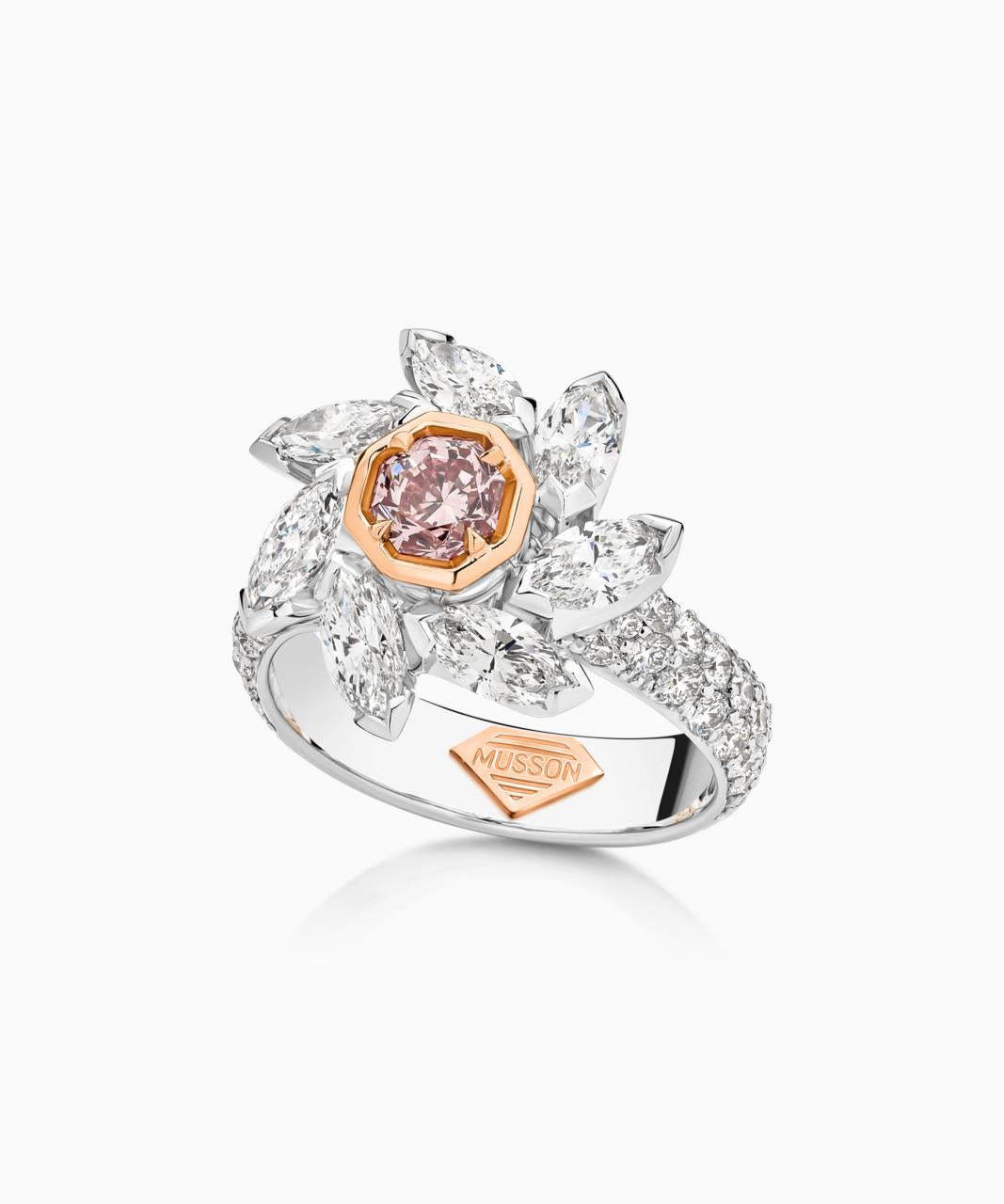 Aurora Fire Rose Argyle Pink Diamond Ring