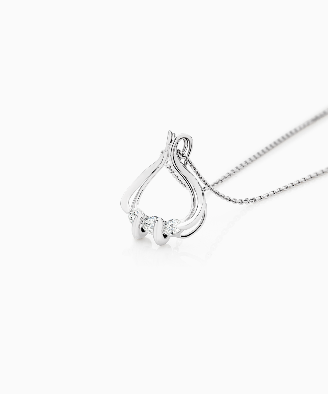 Trois Award Winning Diamond Pendant, White Gold