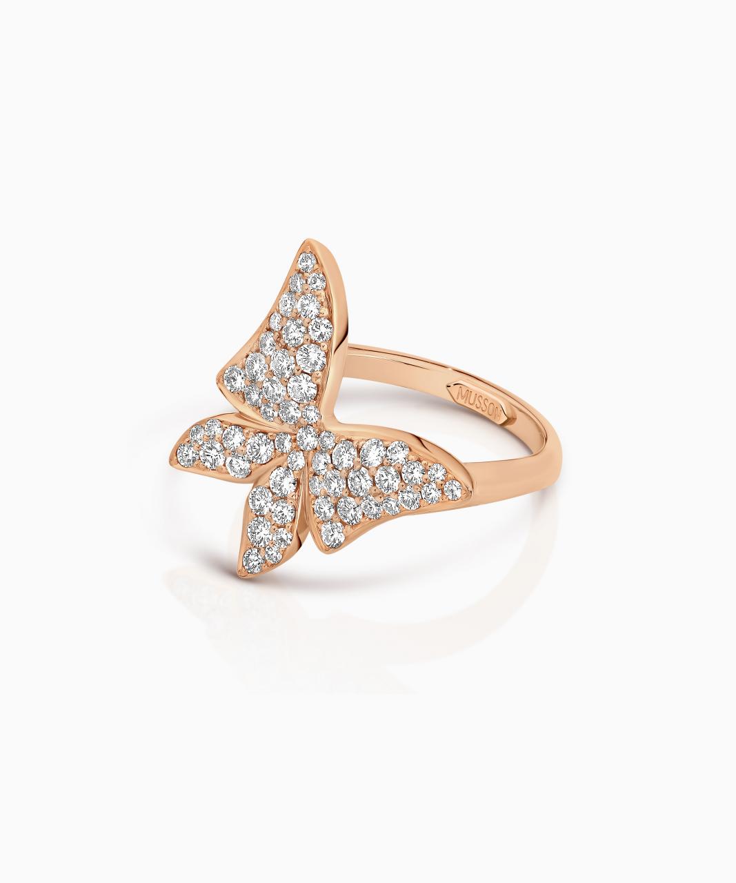 White Butterfly Diamond Ring