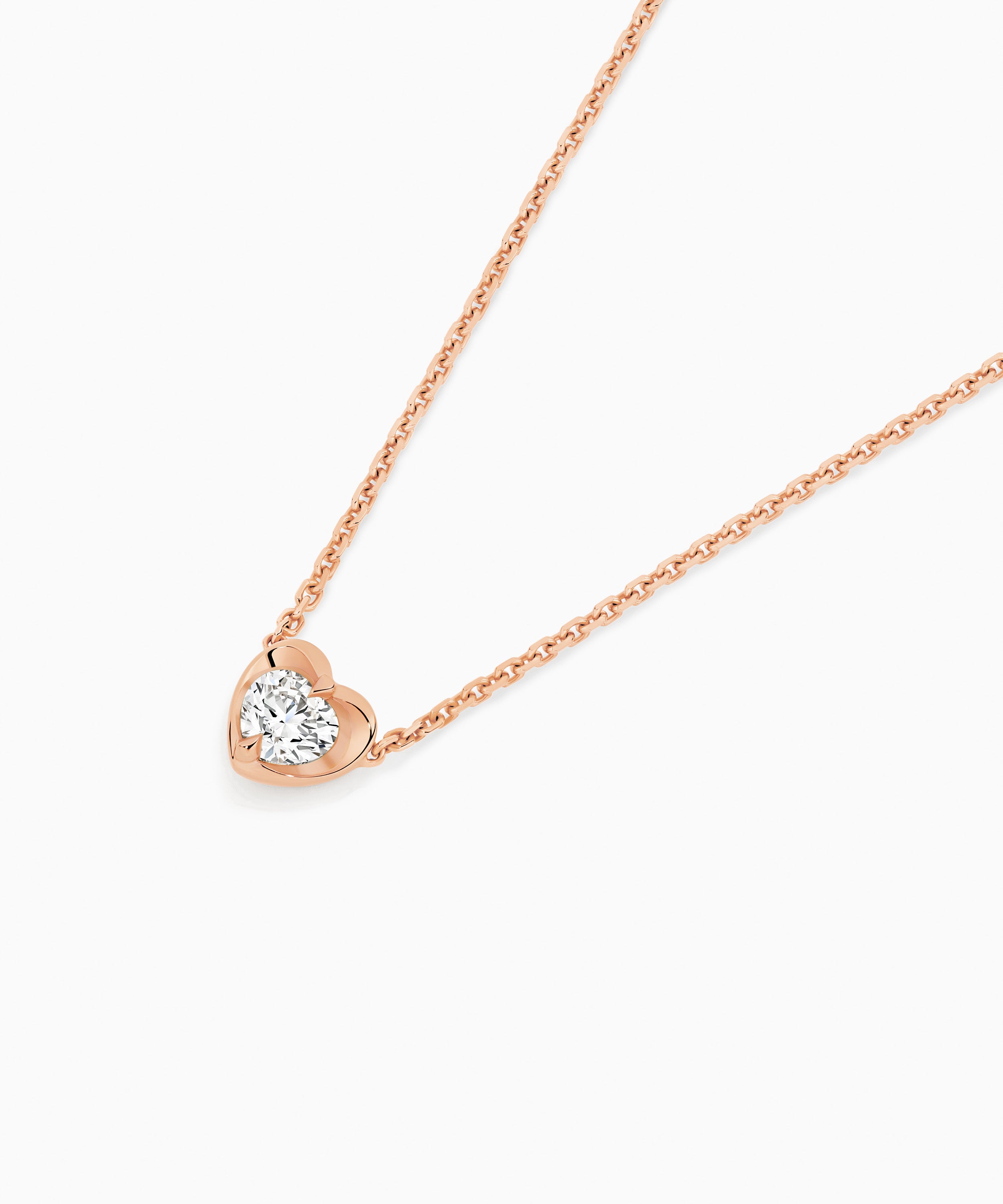 Amore Heart Diamond Necklace, 18ct Rose Gold