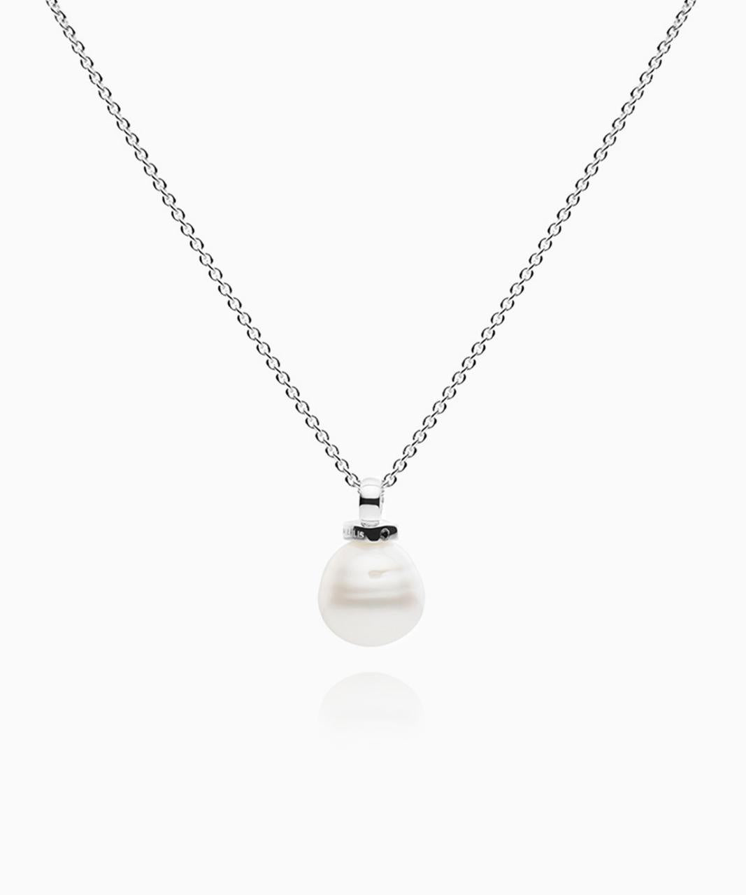 Kailis - Geometric Pearl Necklace, Sterling Silver