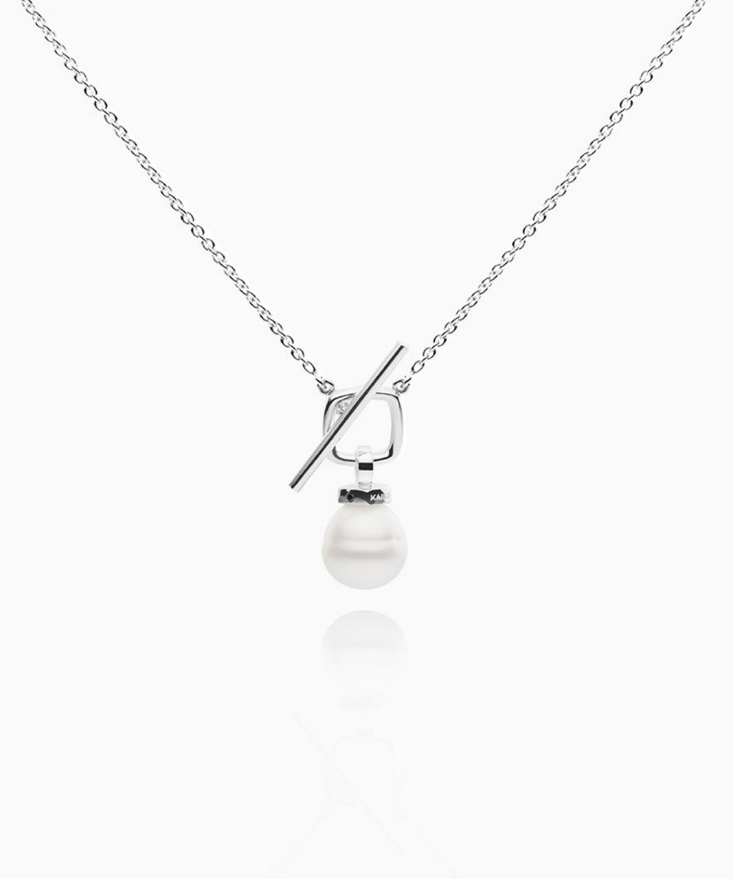 Kailis – T-Bar Pearl Necklace, Sterling Silver