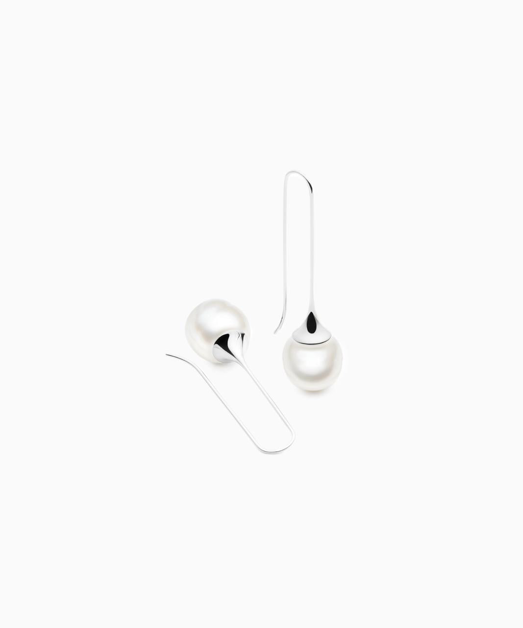 Kailis - Large Trumpet Pearl Earrings, White Gold