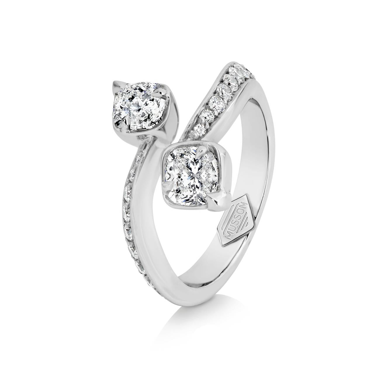 Paradise Cushion Diamond Ring, 18ct White Gold