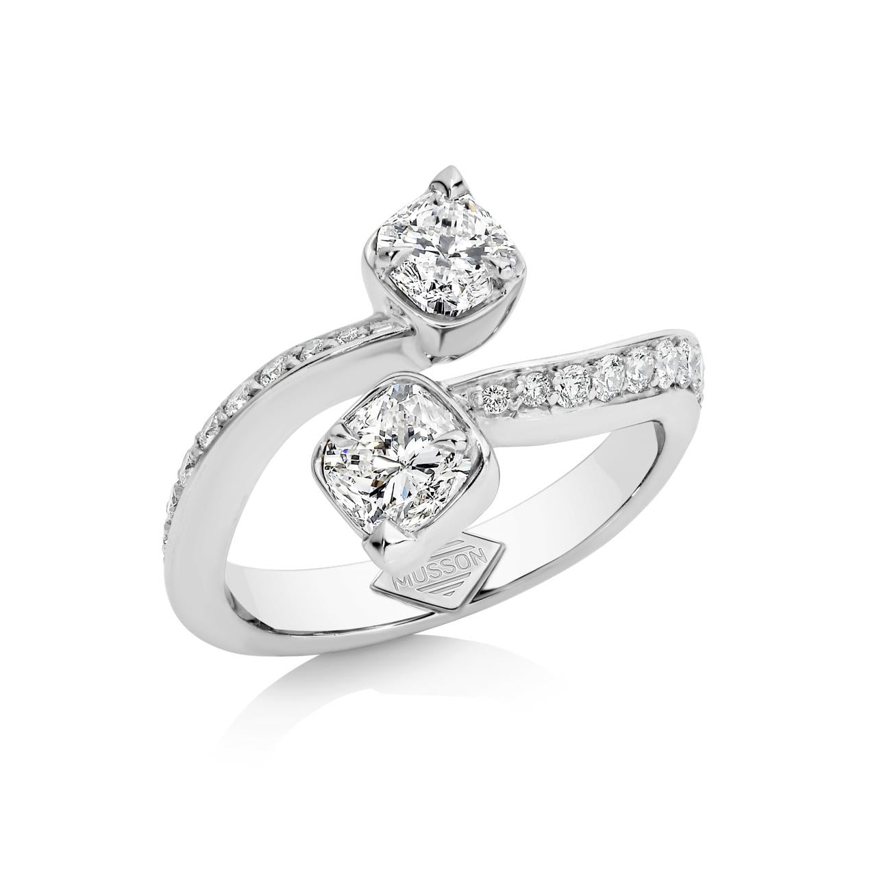 Paradise Cushion Diamond Ring, 18ct White Gold