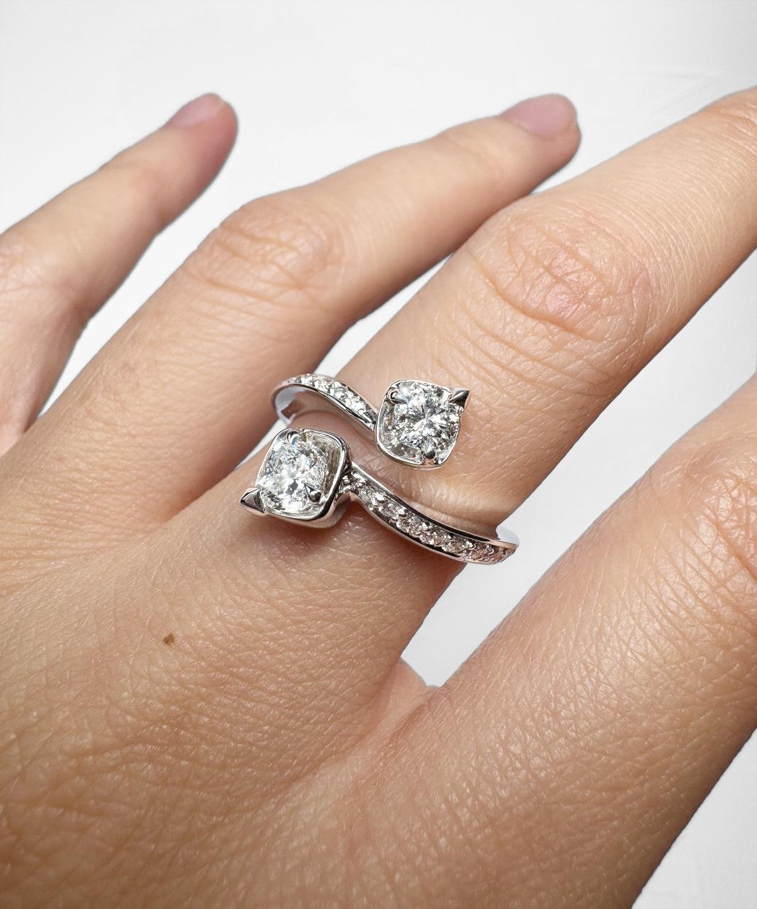 Paradise Cushion Diamond Ring, 18ct White Gold