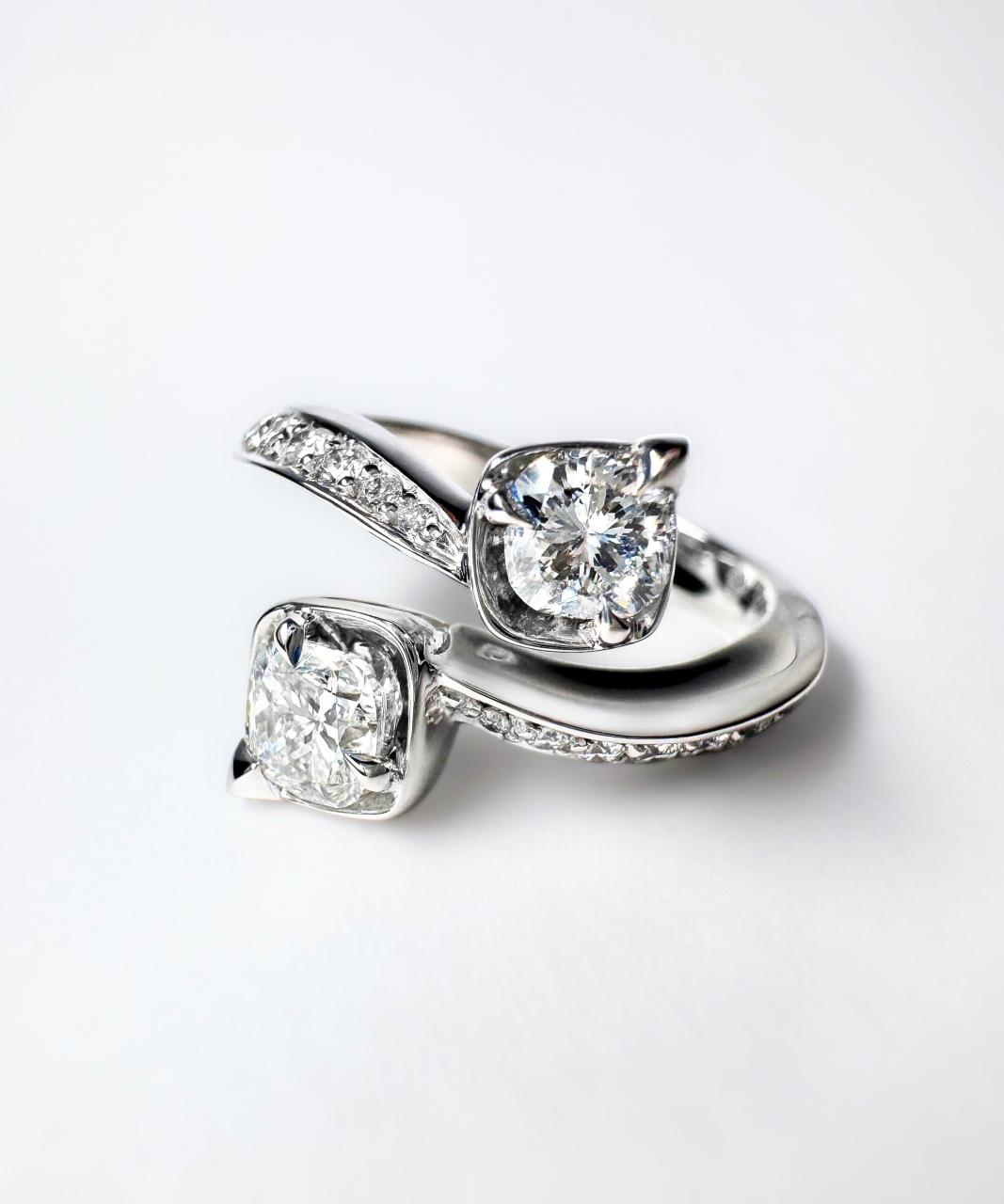 Paradise Cushion Diamond Ring, 18ct White Gold