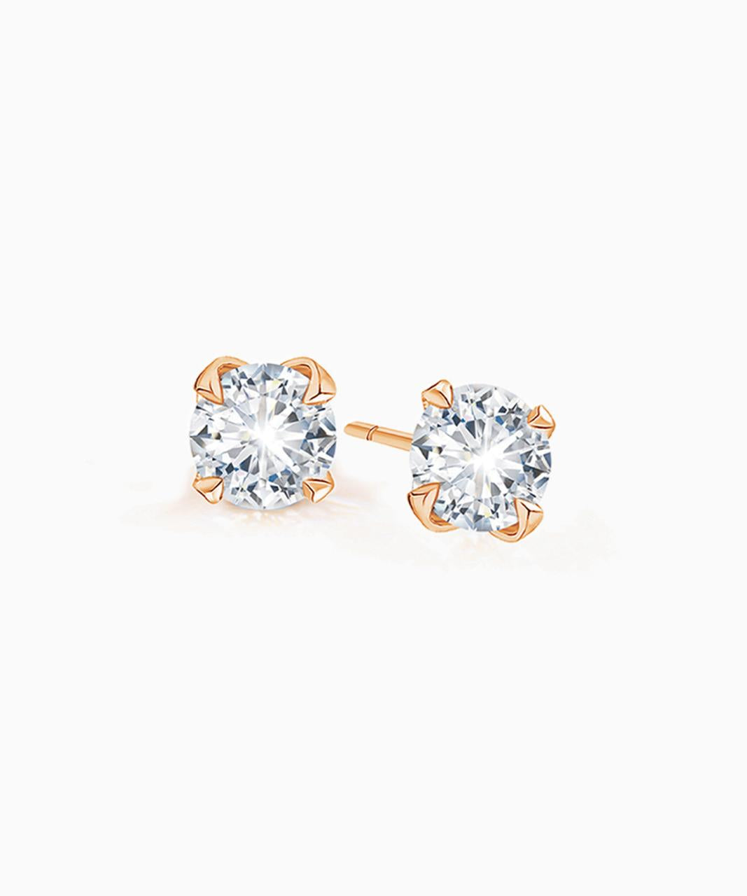 Signature Diamond Stud Earrings, Rose Gold