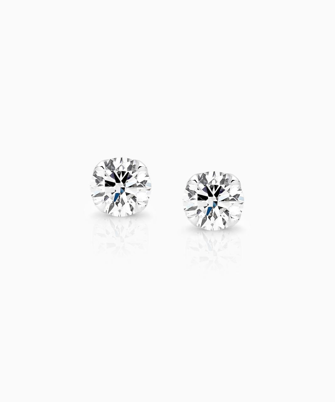 Signature Diamond Stud Earrings, White Gold