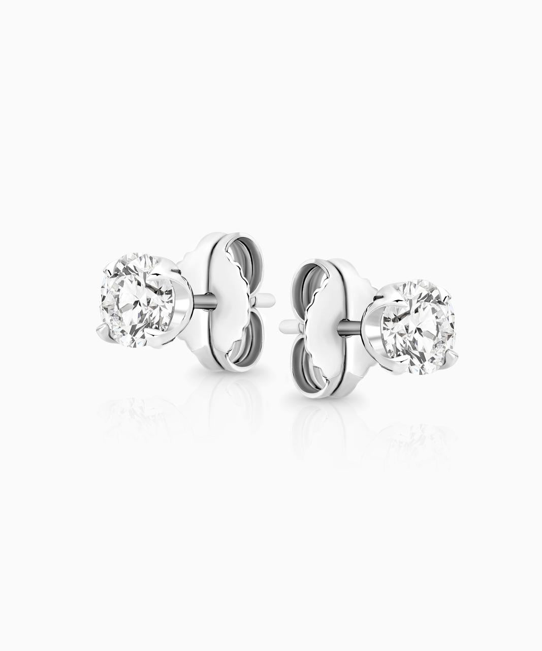 Signature Diamond Stud Earrings, White Gold