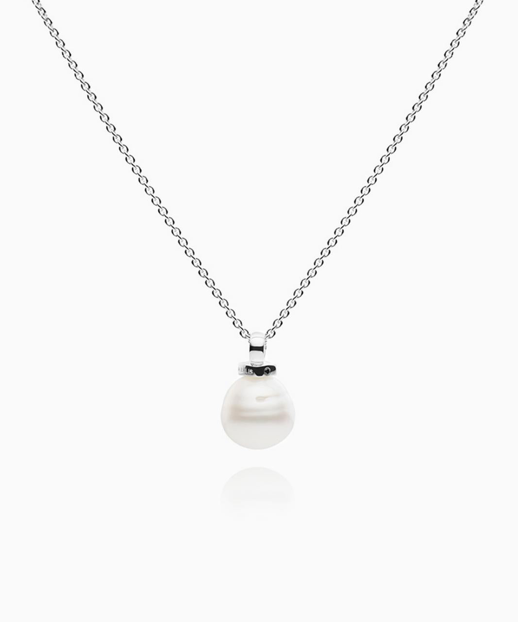 Kailis – Geometric Pearl Necklace, Sterling Silver