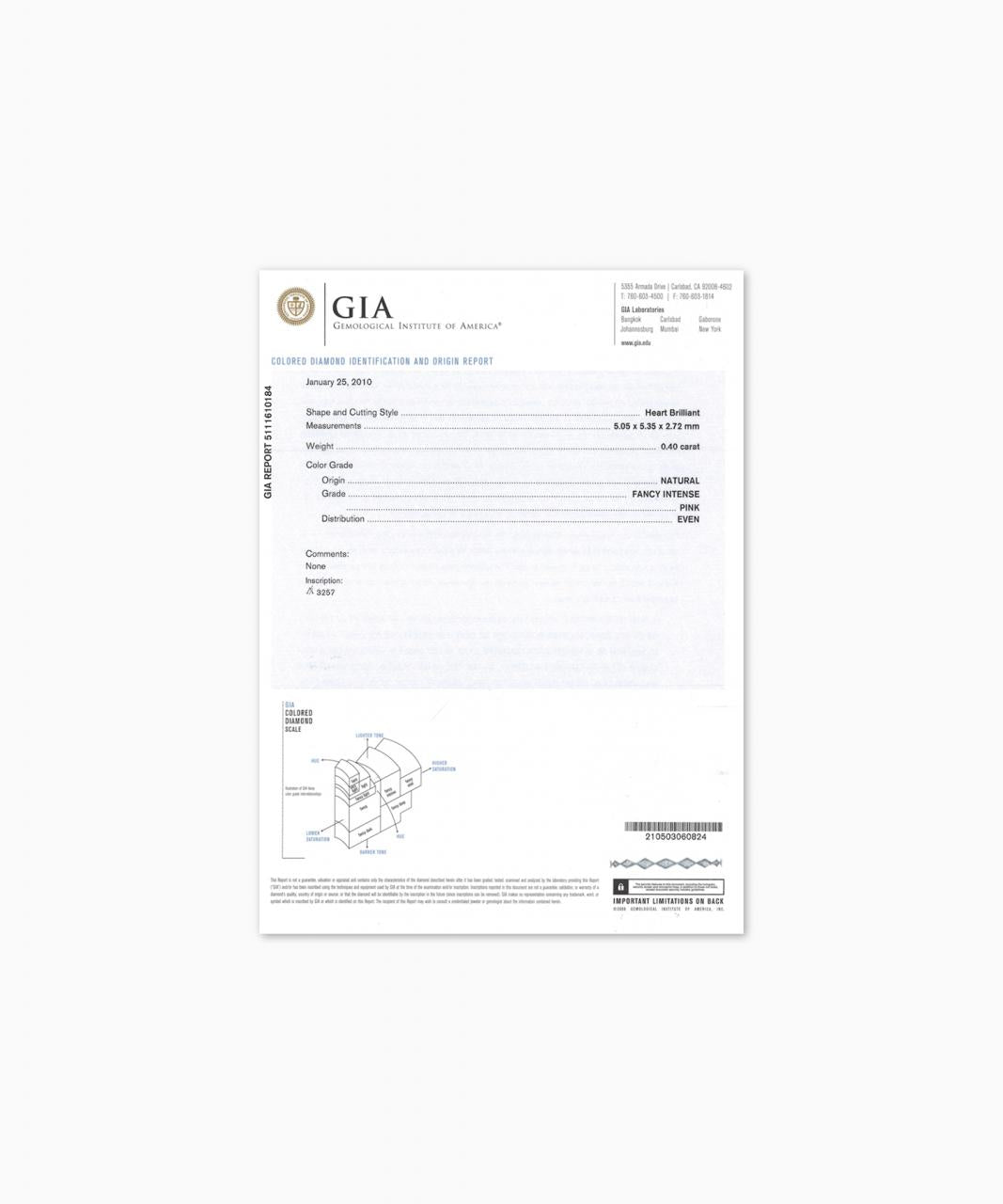 Natural Fancy Vivid Purplish Pink, 3P, SI2, Argyle Pink