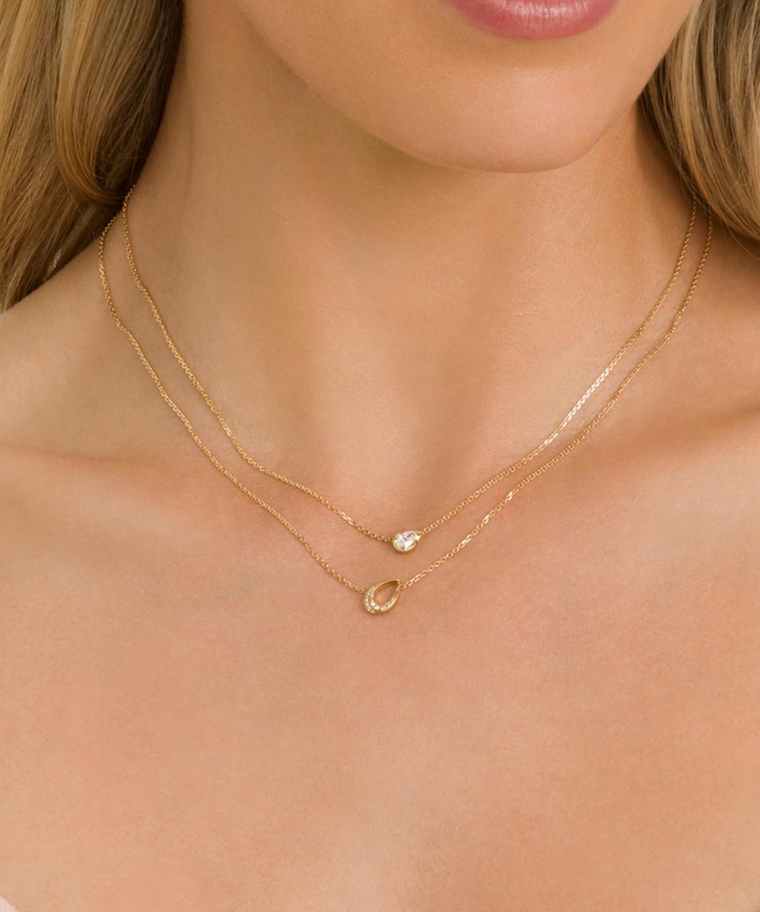 Pera Diamond Necklace, Yellow Gold