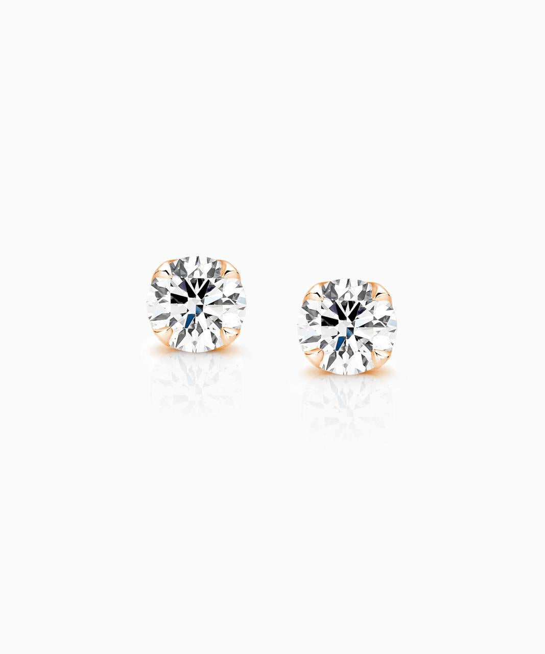 Signature Diamond Stud Earrings, Rose Gold