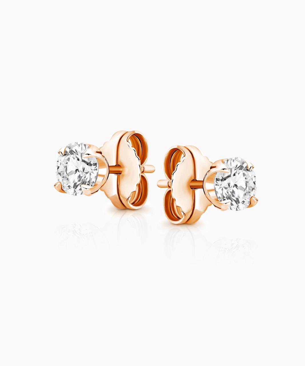 Signature Diamond Stud Earrings, Rose Gold