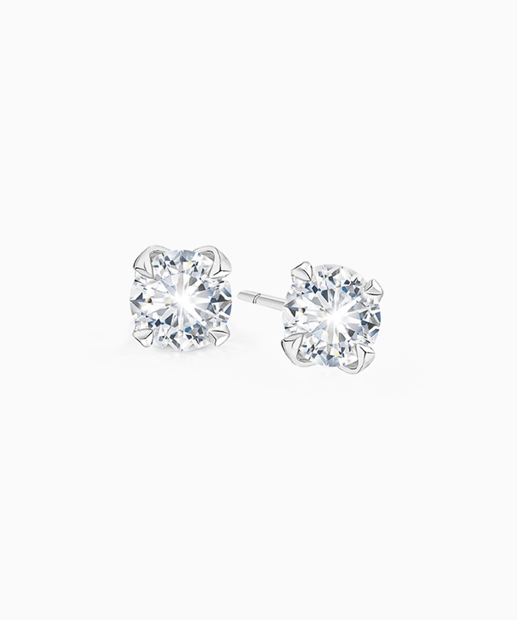 Signature Diamond Stud Earrings, White Gold