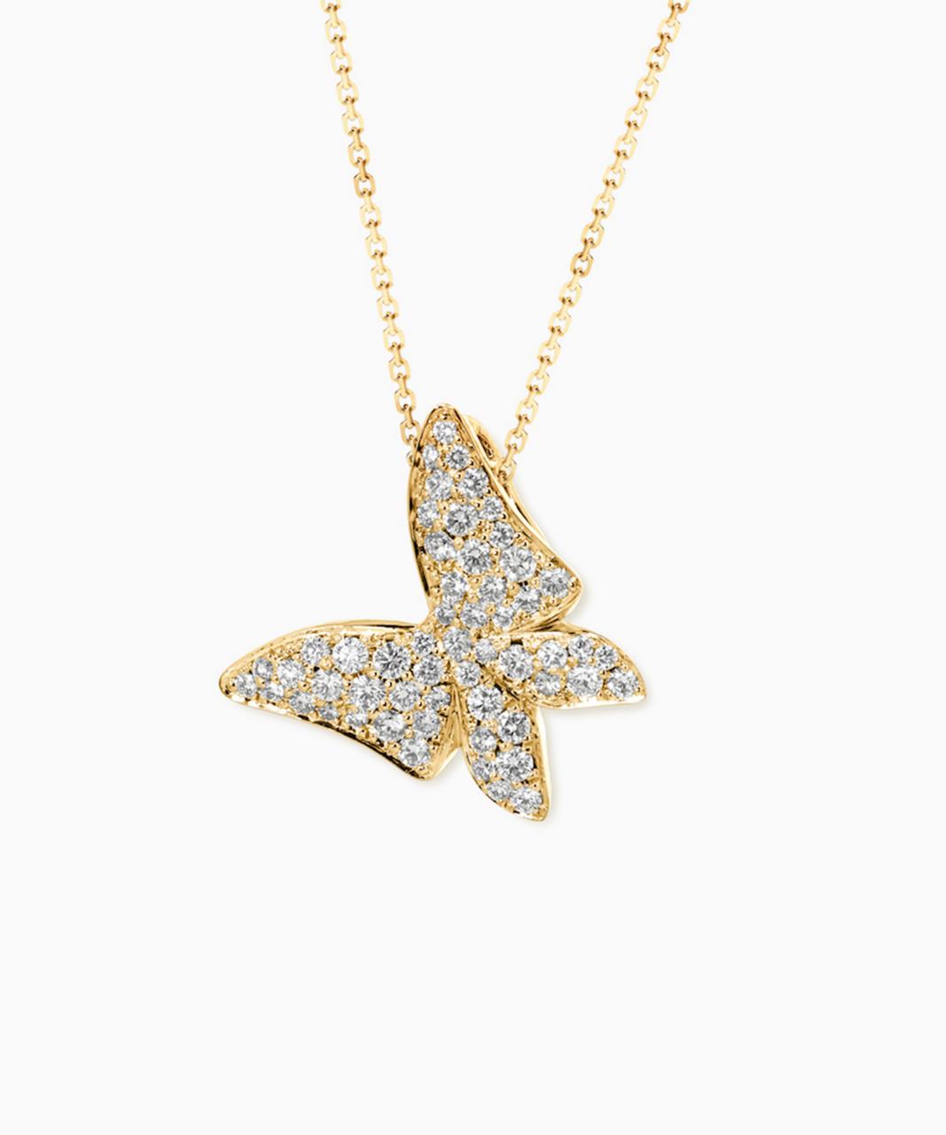 White Butterfly Diamond Necklace