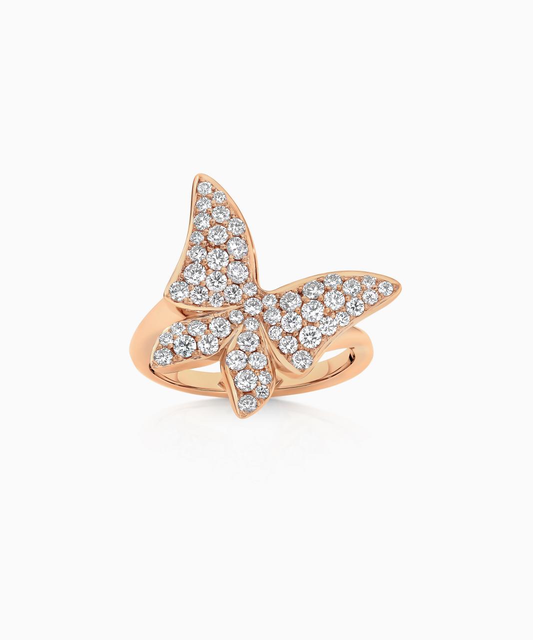 White Butterfly Diamond Ring