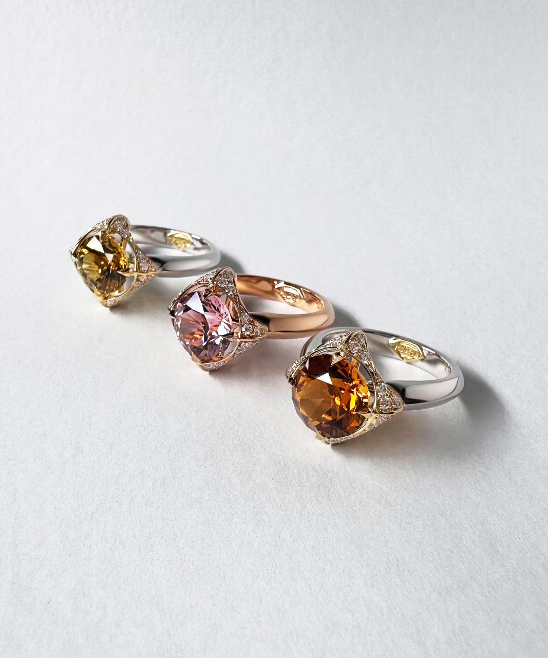 Empress Citrine & Diamond Ring, 18ct White & Yellow Gold
