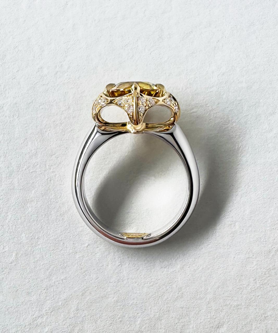 Empress Mali Garnet & Diamond Ring, 18ct White & Yellow Gold