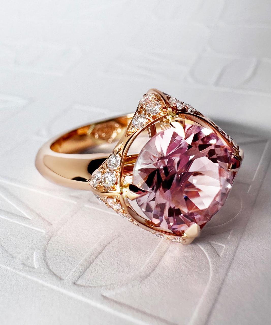 Empress Pink Tourmaline & Diamond Ring, 18ct Rose Gold