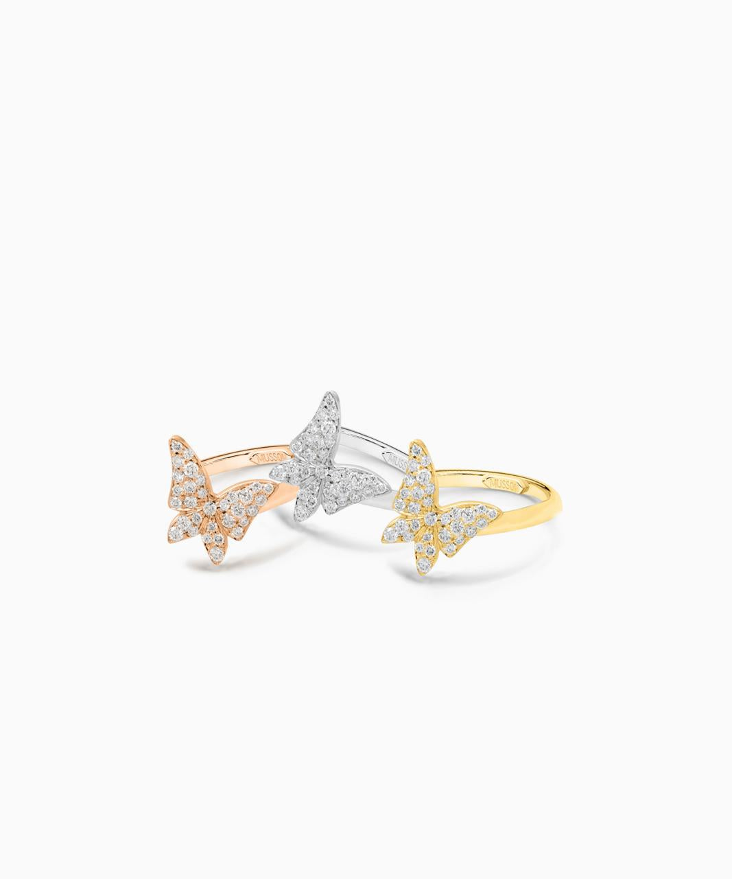 White Butterfly Diamond Ring - Medio