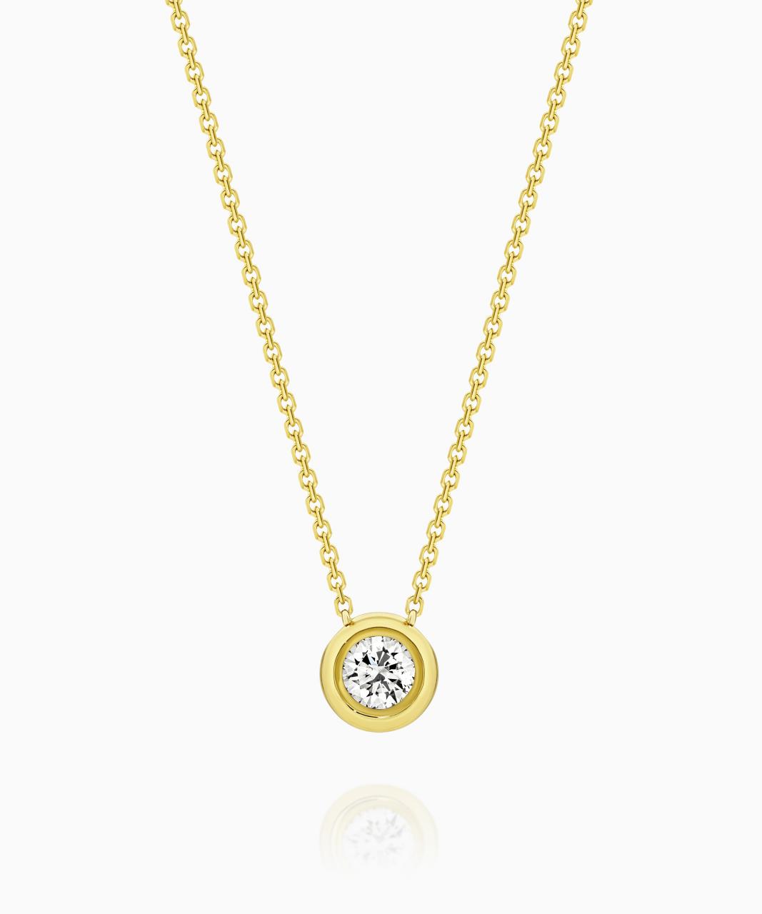 Bezel Set Diamond Pendant - Petite