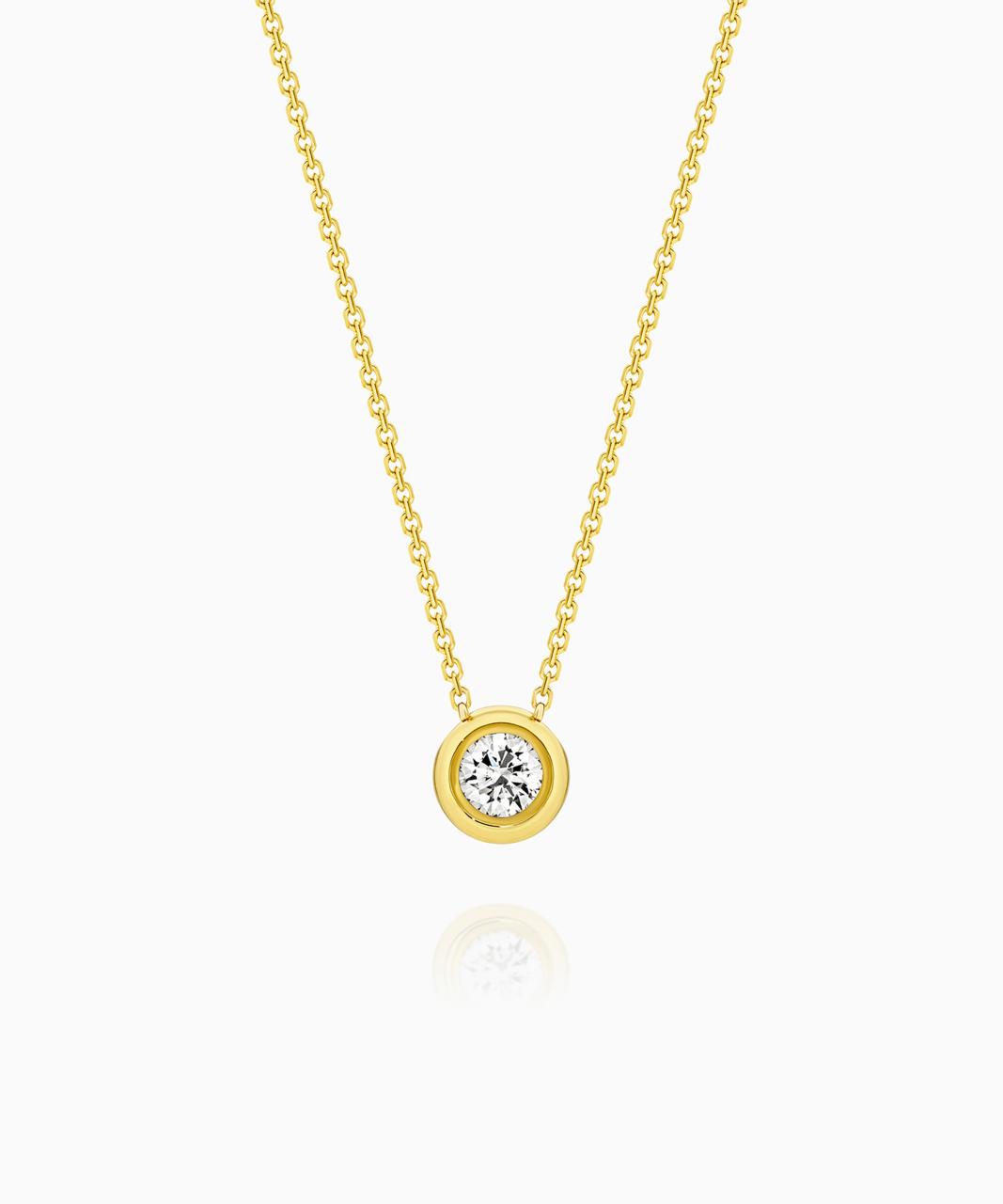 Bezel Set Diamond Pendant - Petite