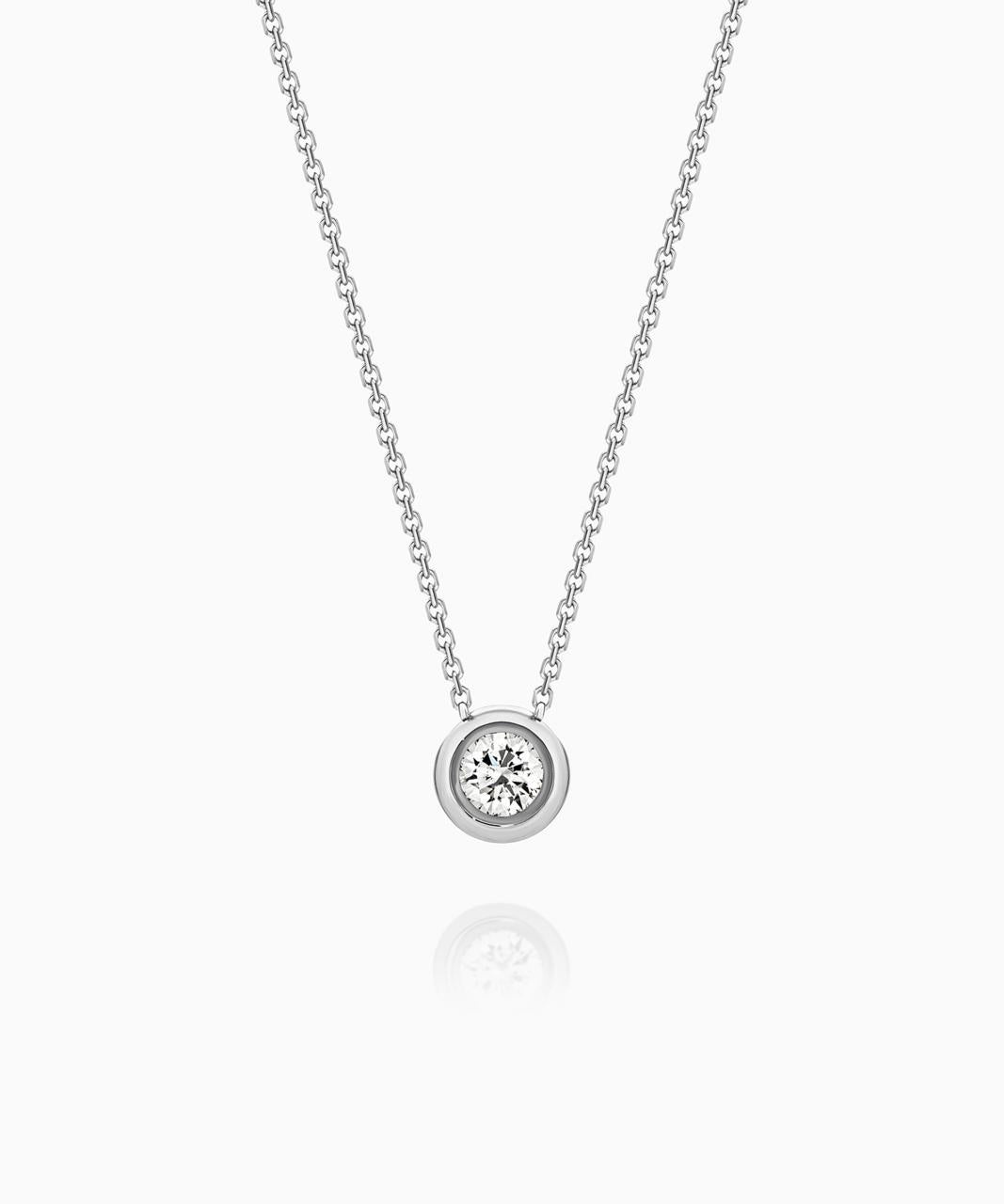 Bezel Set Diamond Pendant - Petite