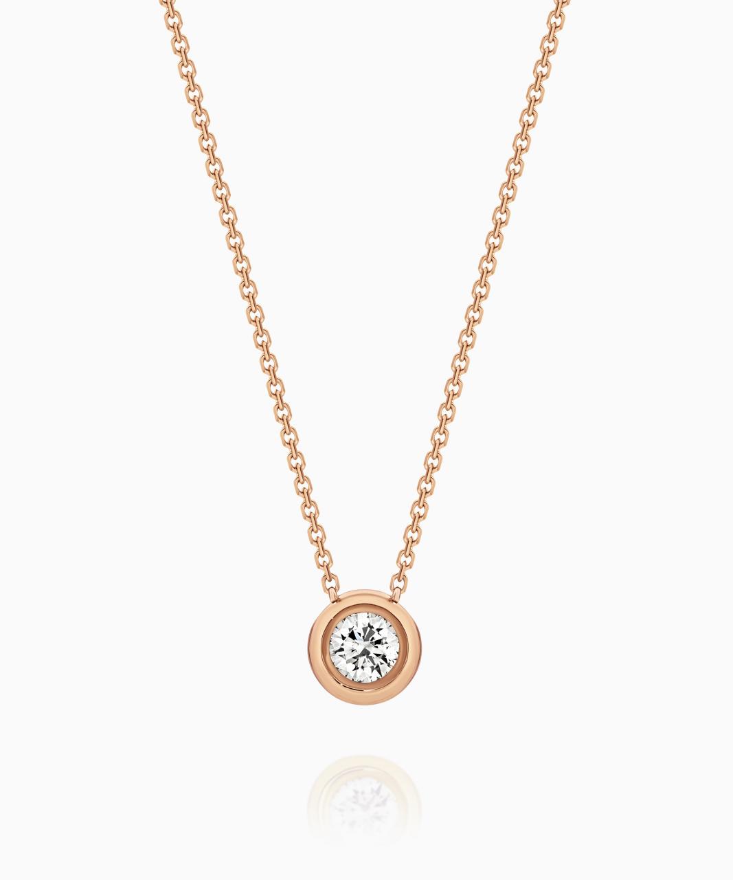 Bezel Set Diamond Pendant - Petite