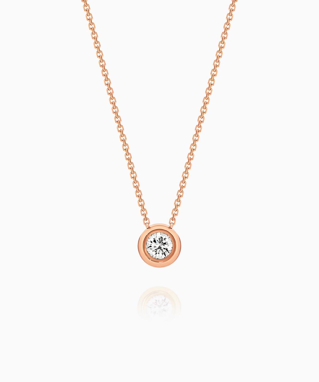 Bezel Set Diamond Pendant - Petite