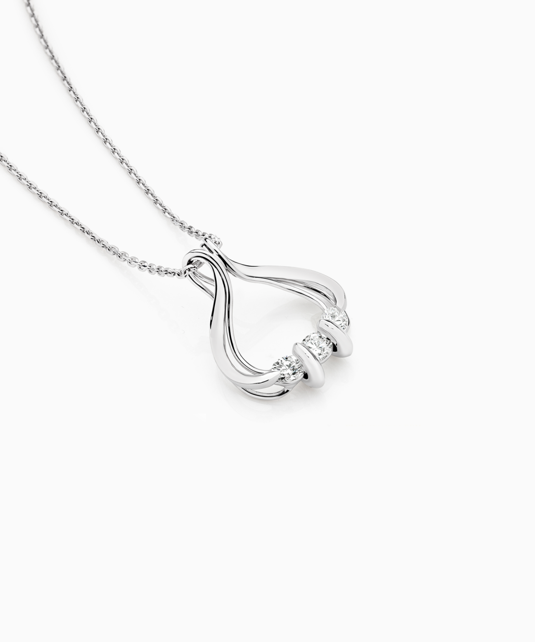 Trois Award Winning Diamond Pendant, White Gold