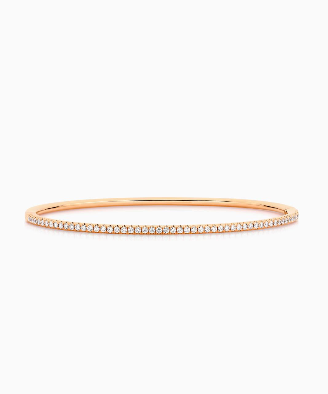 Micro Pavé Diamond Bangle - Petite, Rose Gold