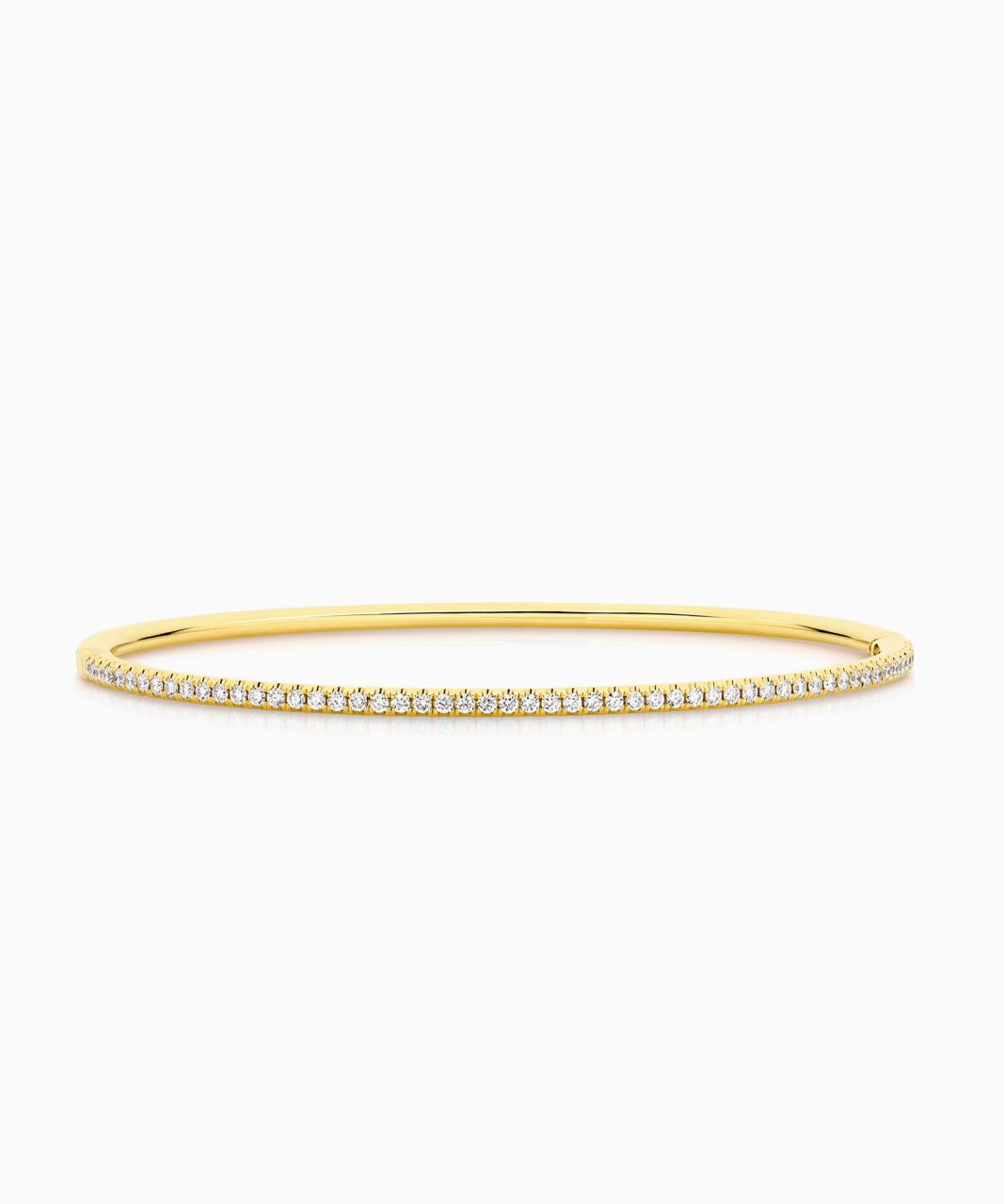 Micro Pavé Diamond Bangle - Medio, Yellow Gold