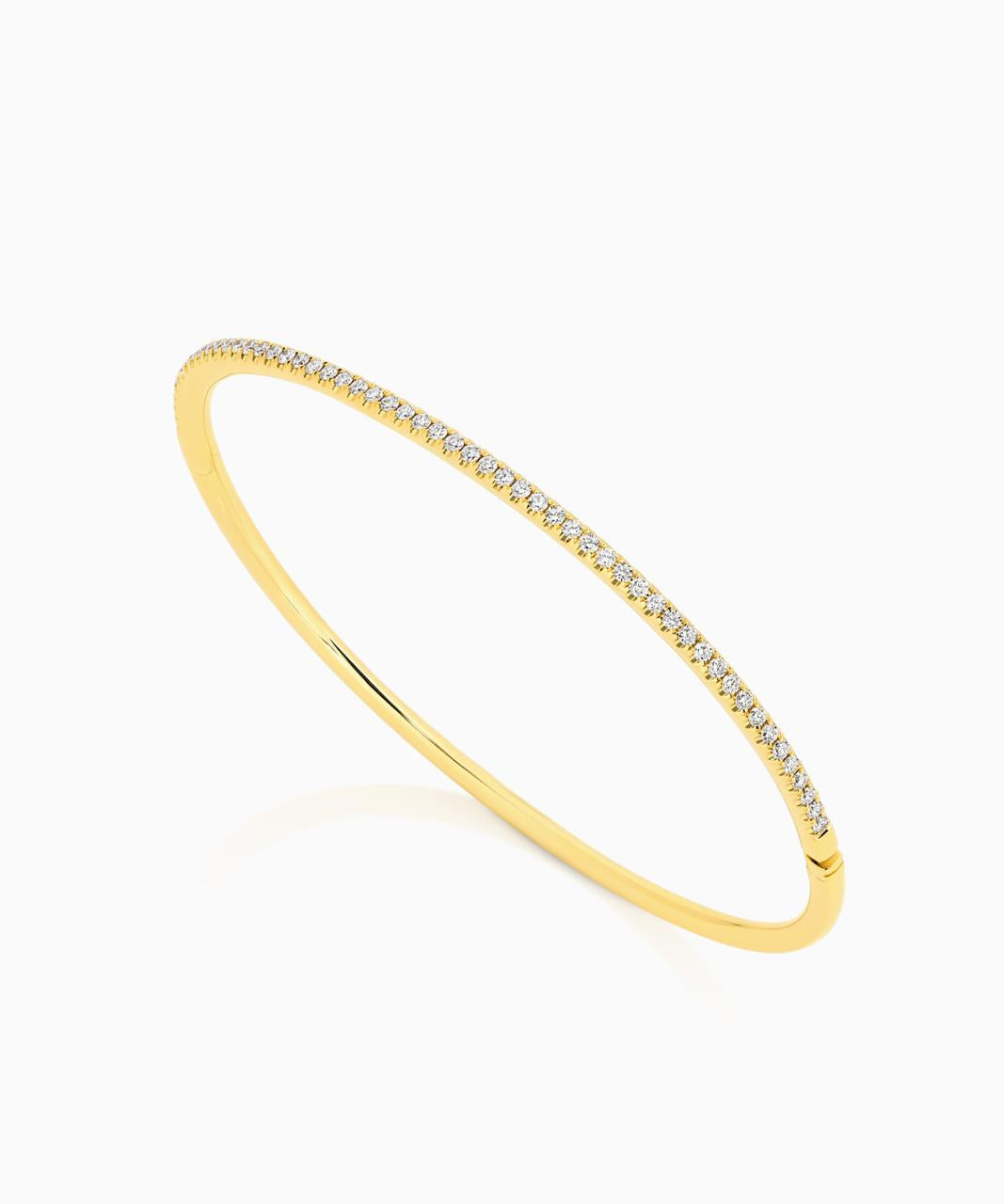 Micro Pavé Diamond Bangle - Medio, Yellow Gold