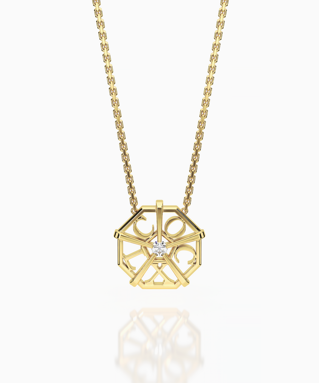 My World Necklace BESPOKE, Yellow Gold