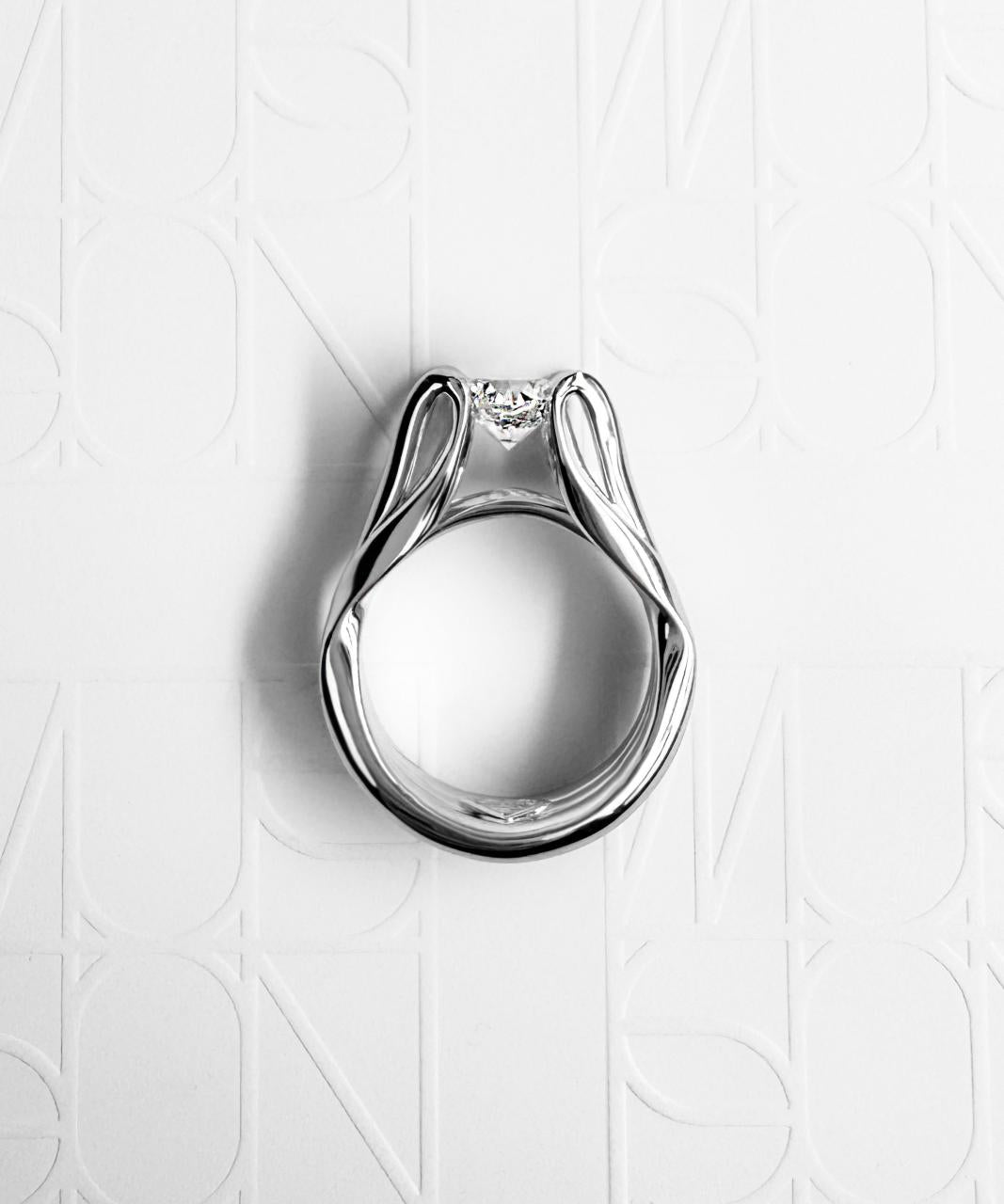 Entwined Couture Diamond Ring, 18ct White Gold