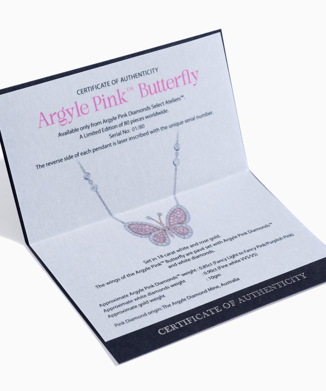 Limited Edition - Argyle Pink™ Butterfly Pendant