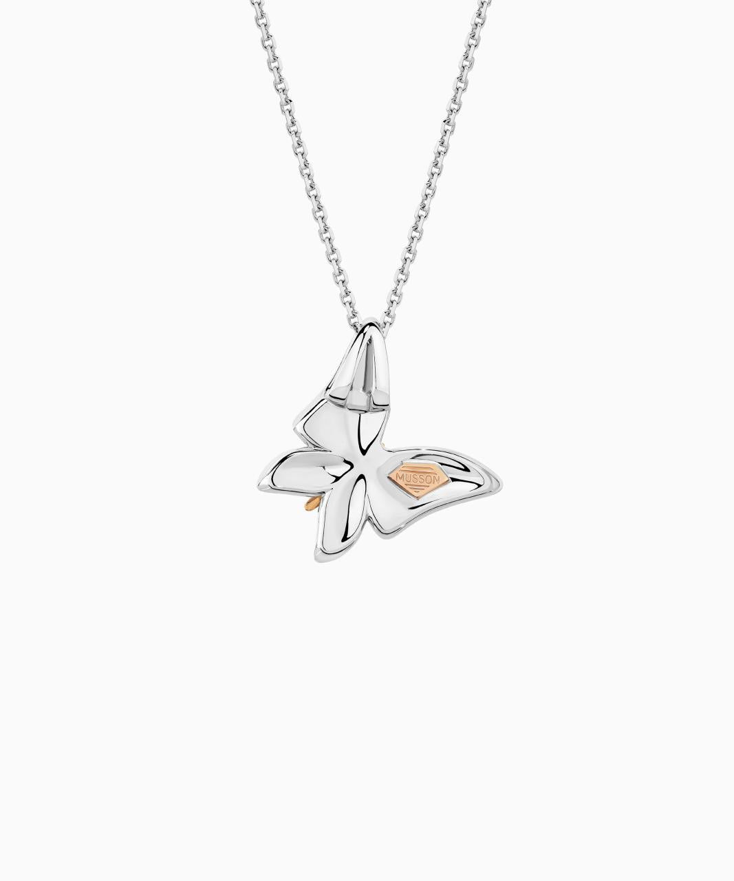 Argyle Pink Diamond Butterfly Necklace, 18ct White and Rose Gold