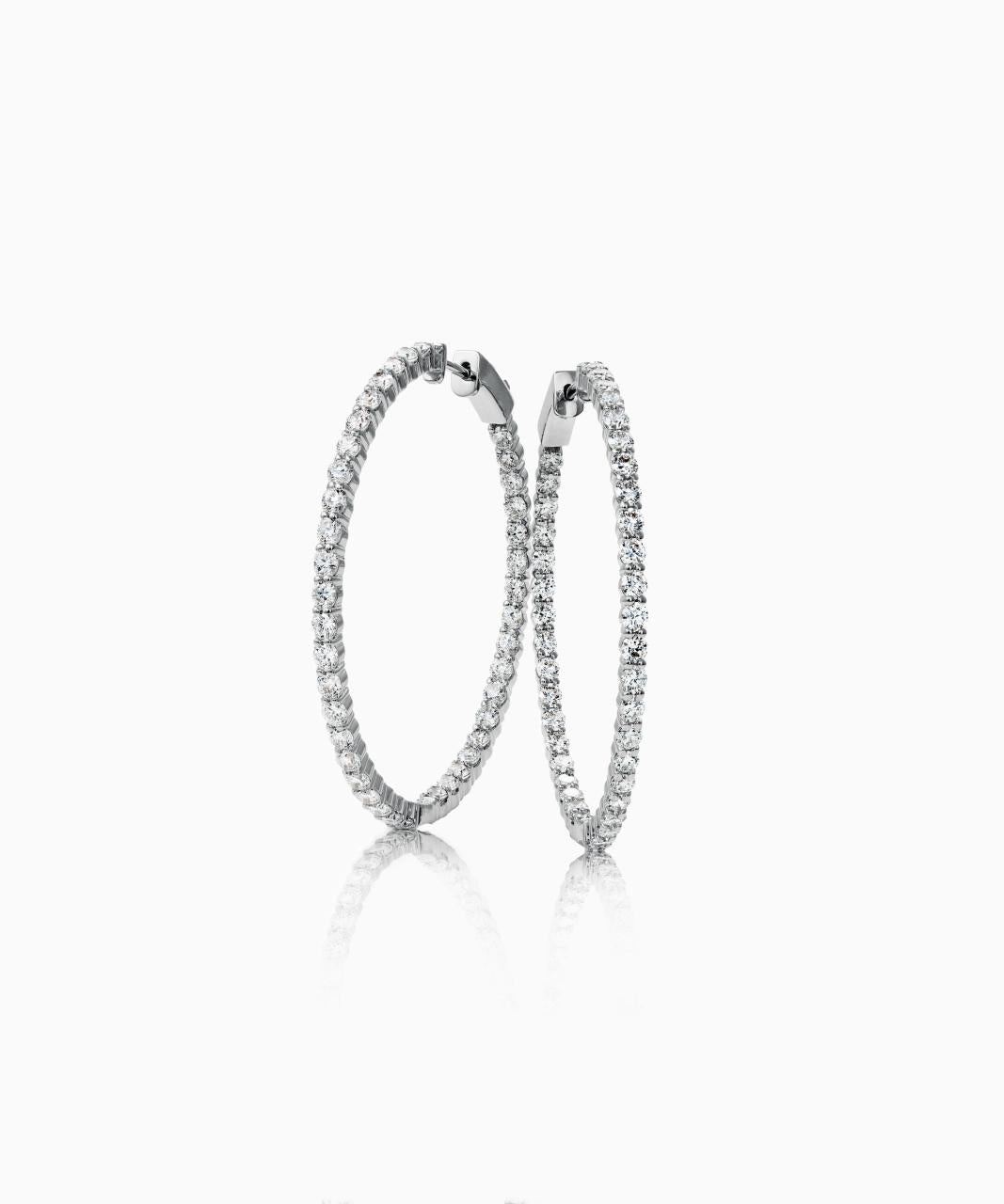 Statement Diamond Hoops, White Gold