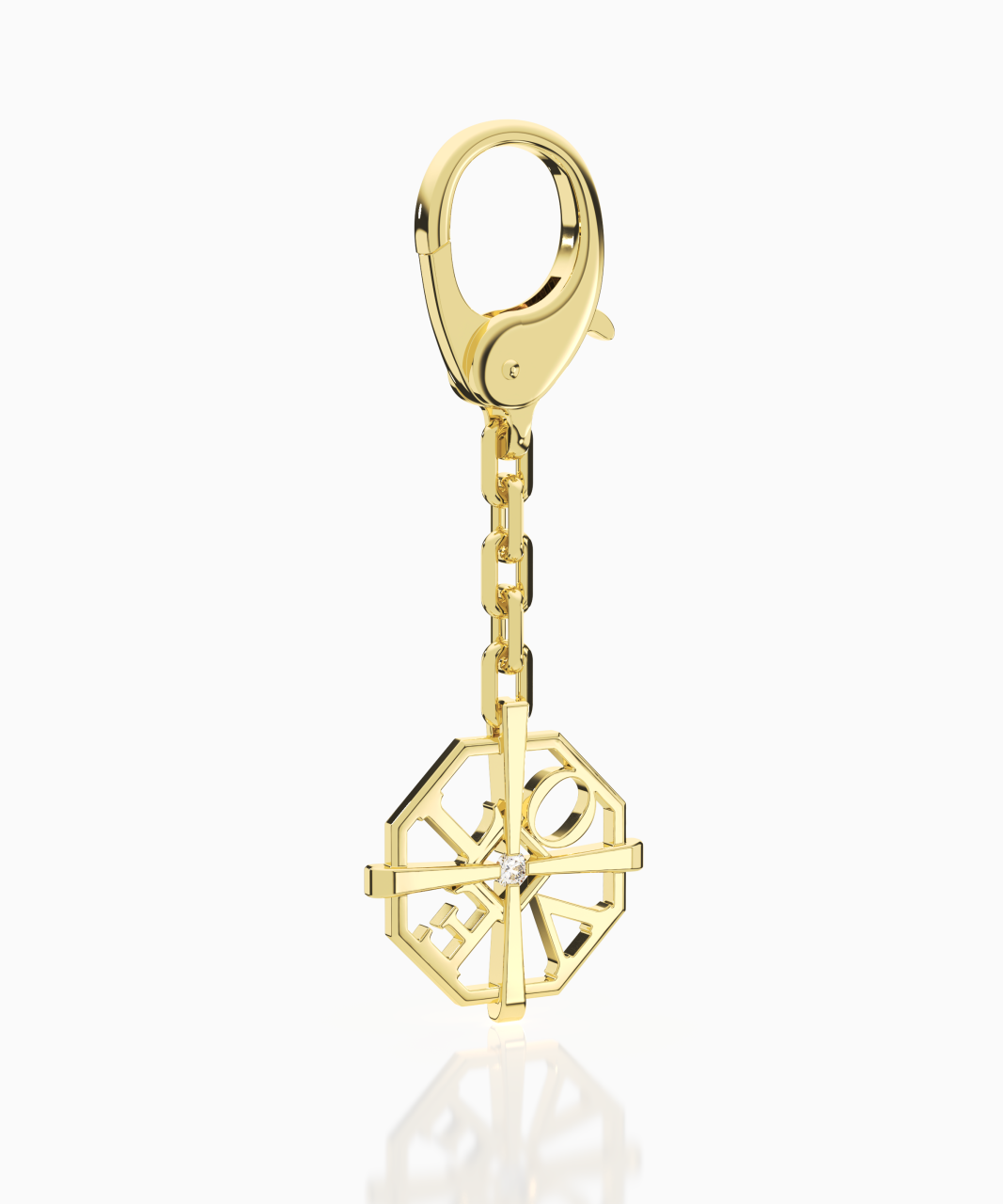 My World Key Ring LOVE Edition, 9ct Gold