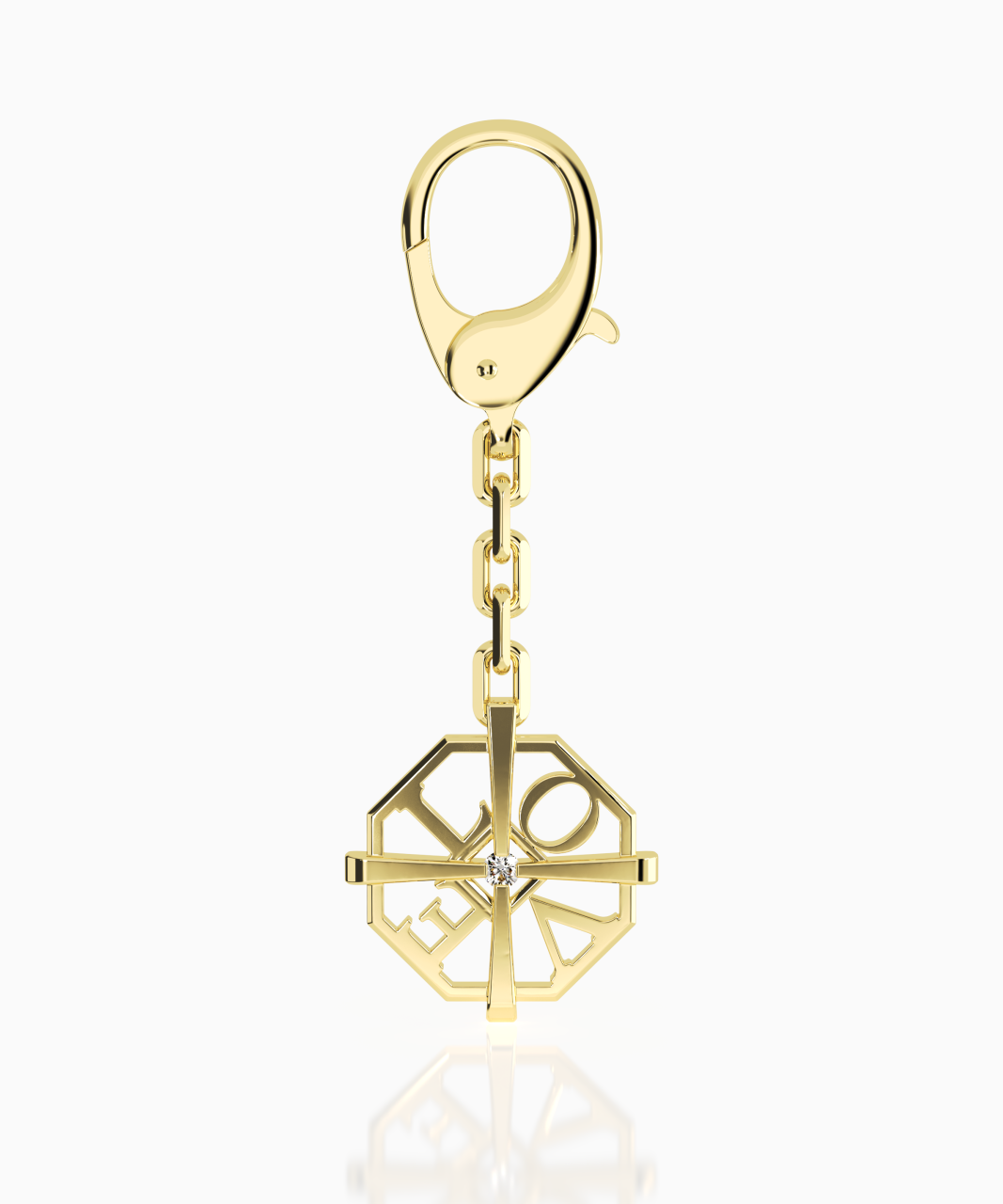 My World Key Ring LOVE Edition, 9ct Gold