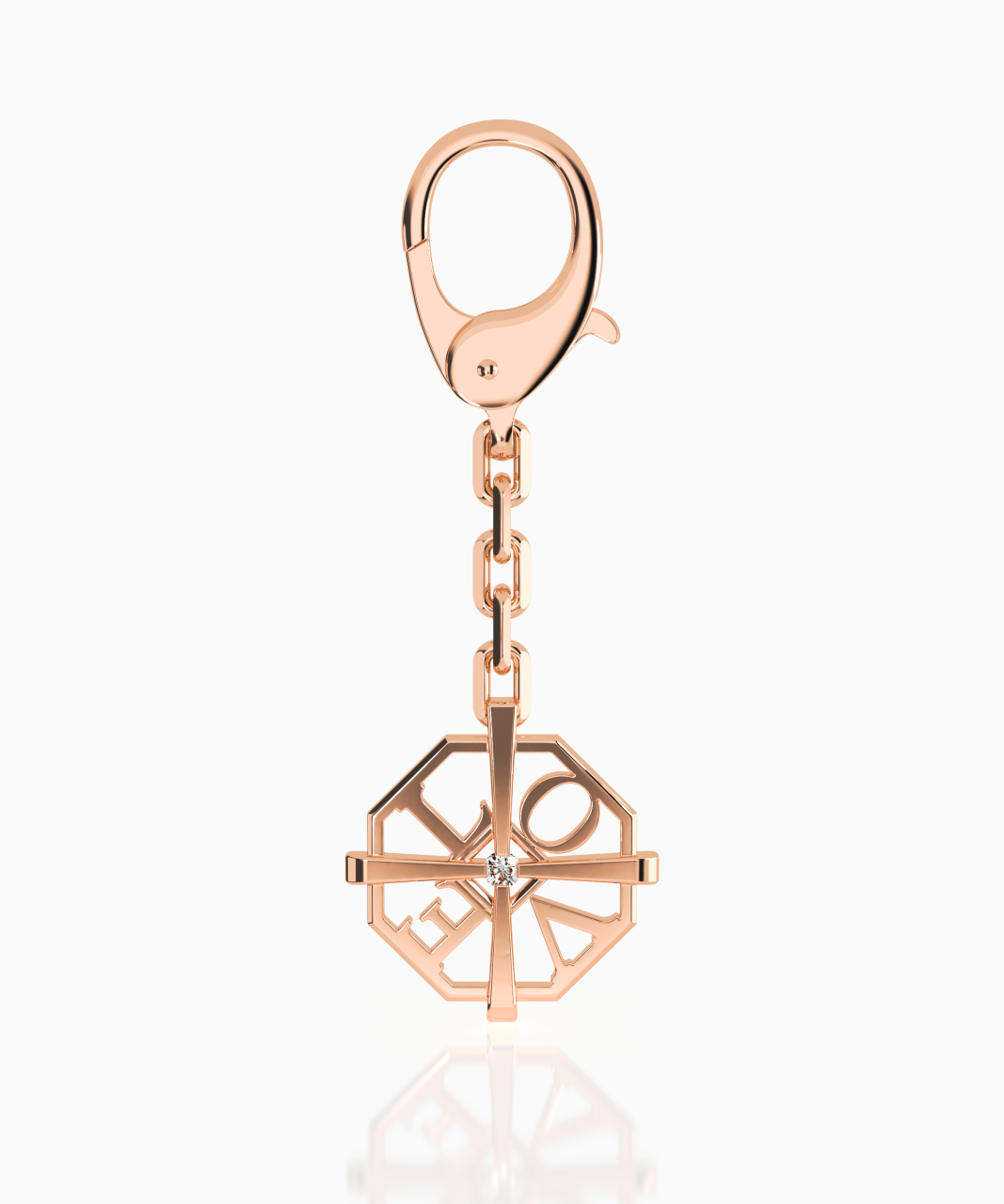My World Key Ring LOVE Edition, 9ct Gold