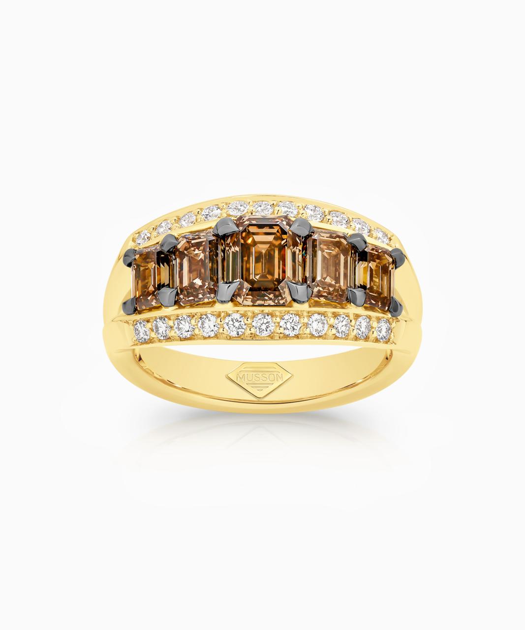 Vivid Bridge Couture Argyle Cognac Diamond Ring