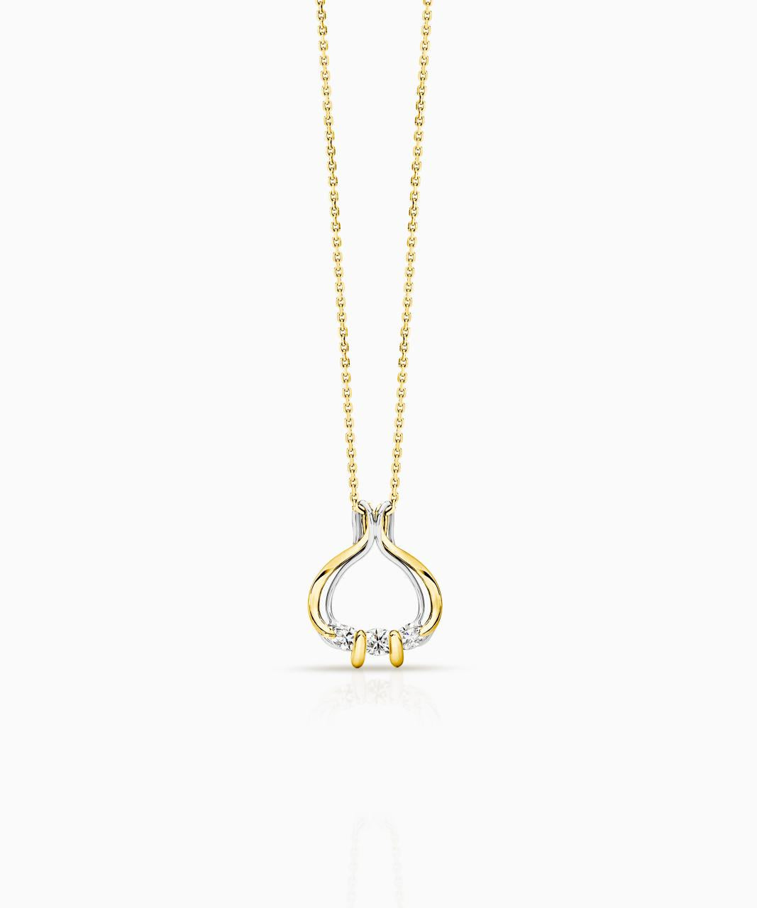 Trois Award Winning Diamond Pendant, Yellow & White Gold