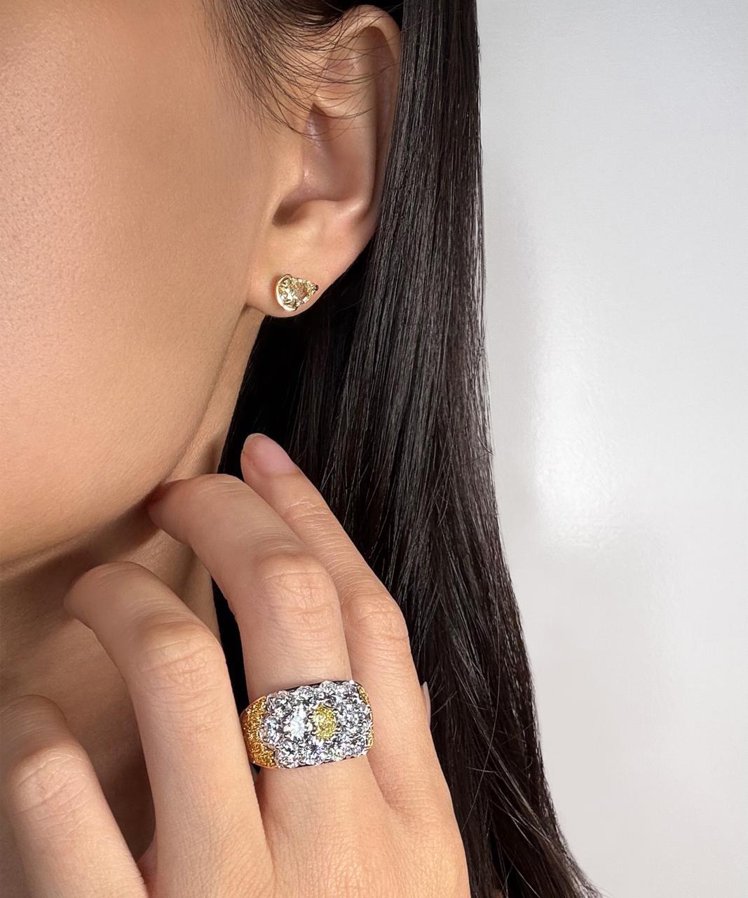 Celebration Yellow & White Gold Diamond Ring, 18ct White & Yellow Gold