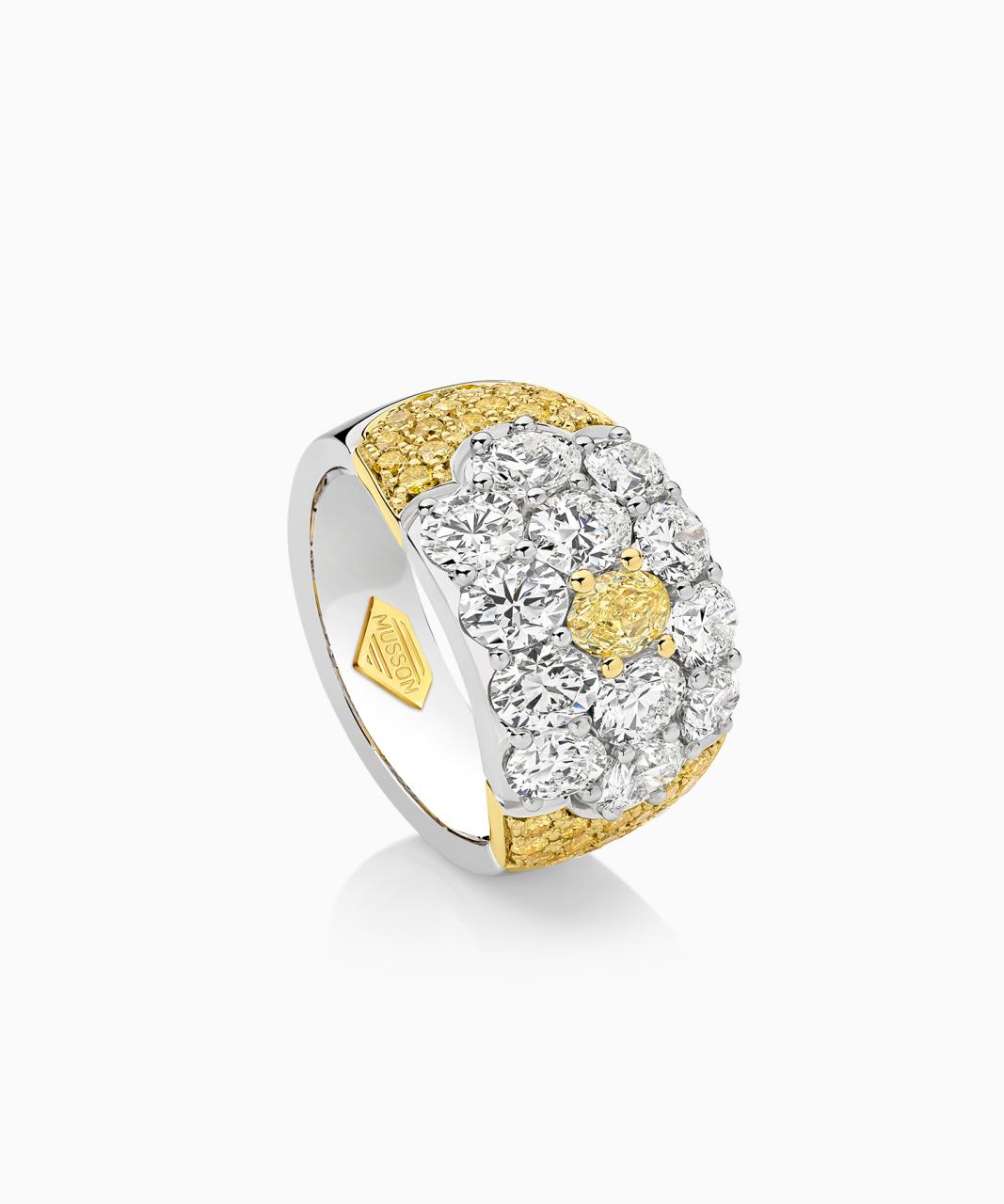 Celebration Yellow & White Gold Diamond Ring, 18ct White & Yellow Gold