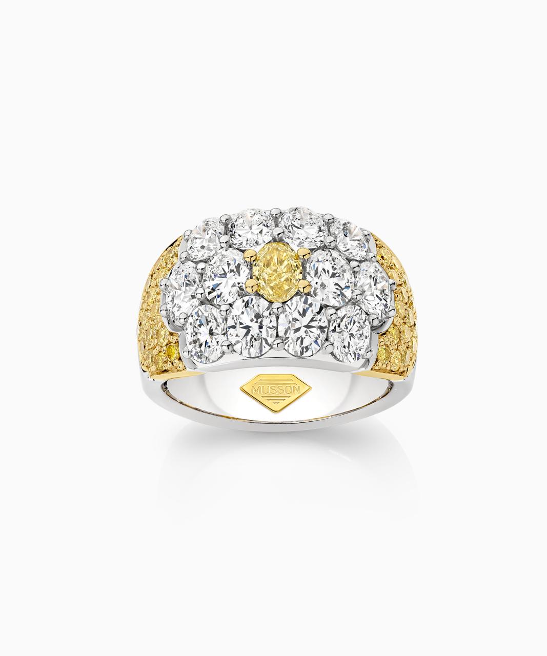 Celebration Yellow & White Gold Diamond Ring, 18ct White & Yellow Gold