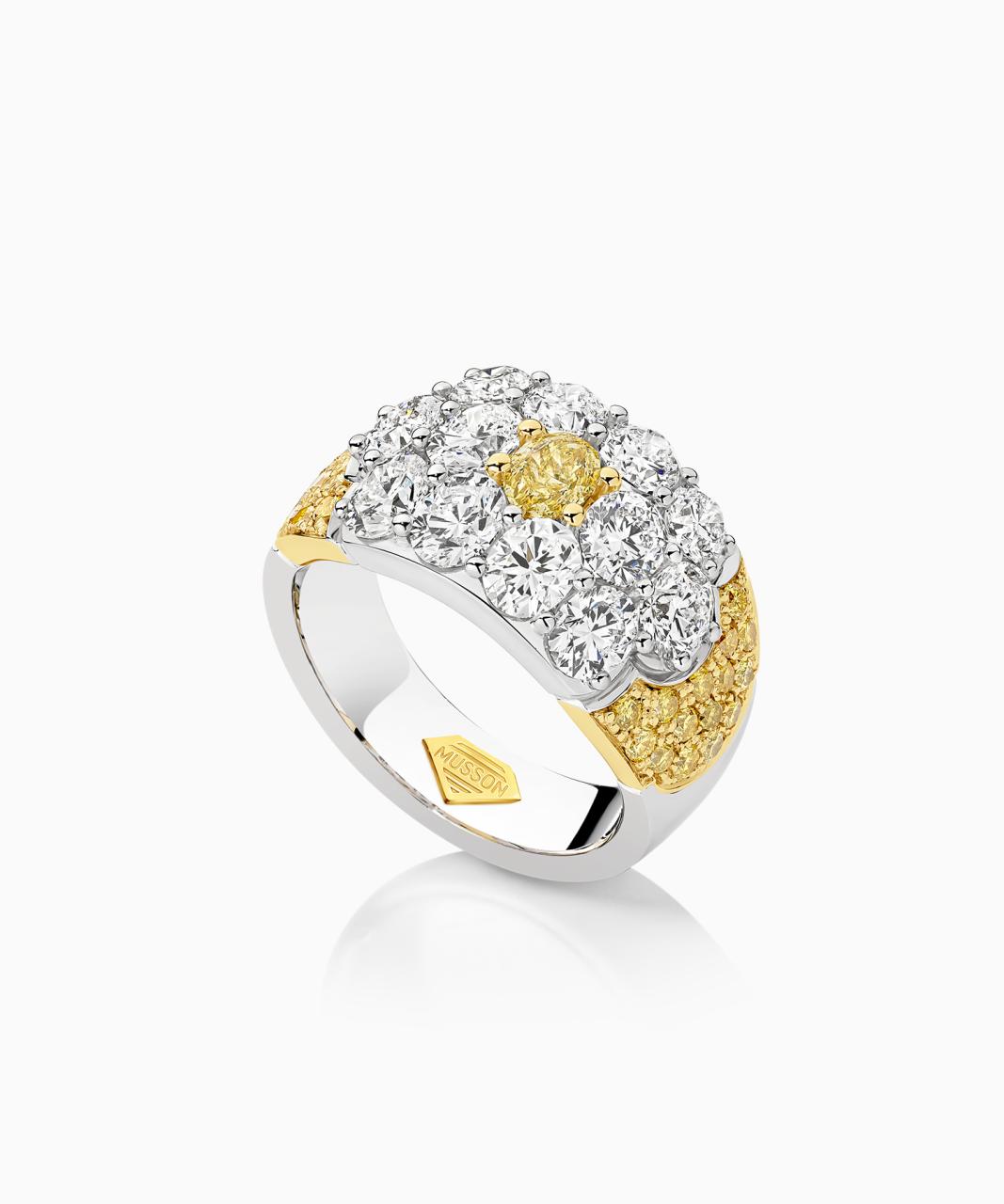 Celebration Yellow & White Gold Diamond Ring, 18ct White & Yellow Gold